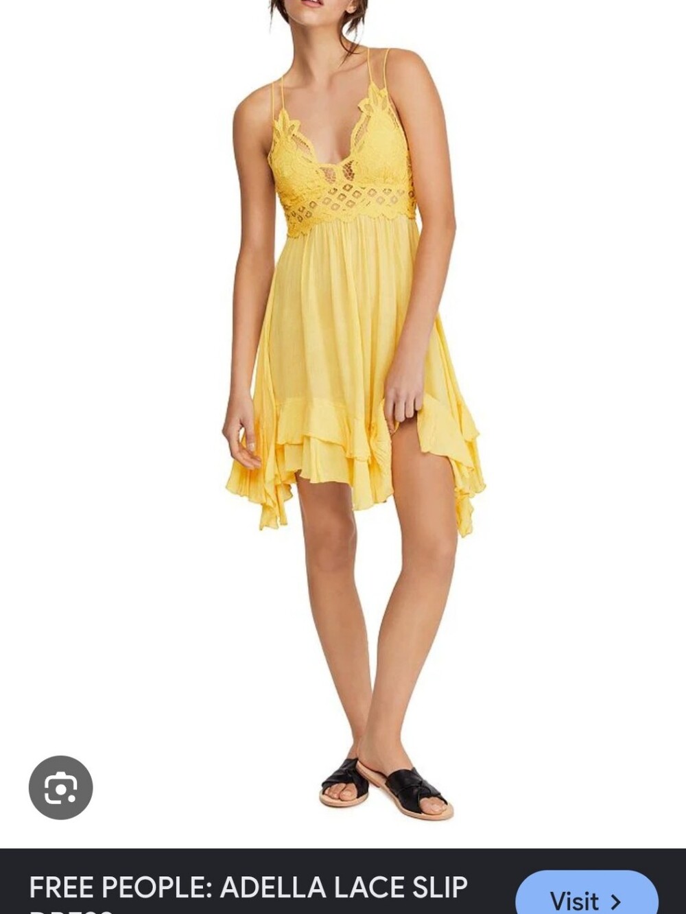 Free People Adelia Lace Yellow Dress